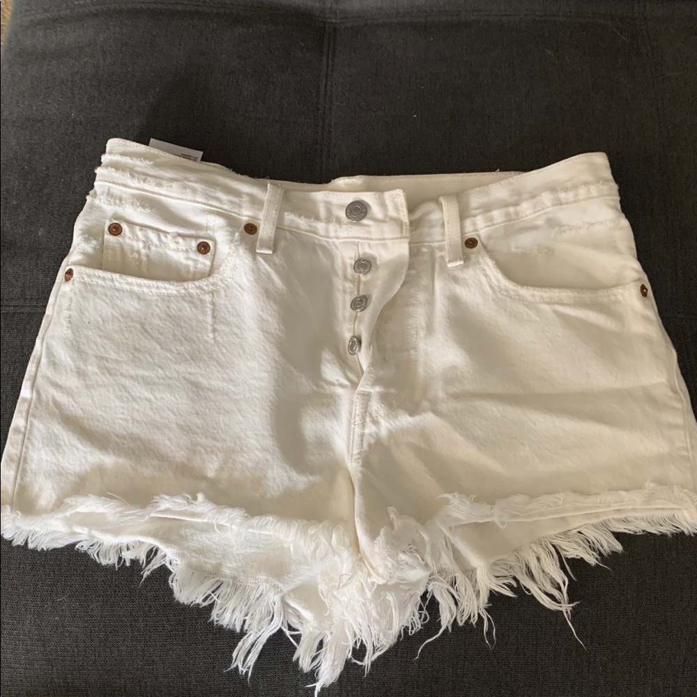 Levi's High-Rise White Shorts